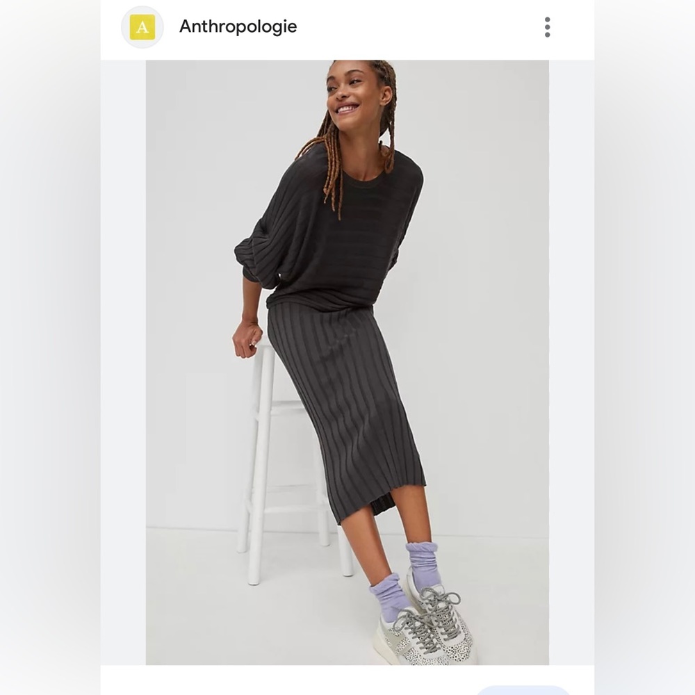 Anthropologie grey midi dress XS